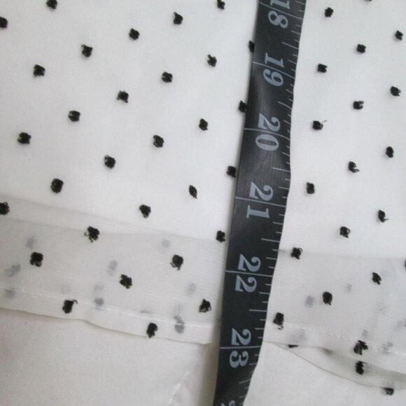 Beacon Apparel Peasant Long Sleeve V-Neck Blouse-White/Black-SP-NWT - Picture 16 of 16